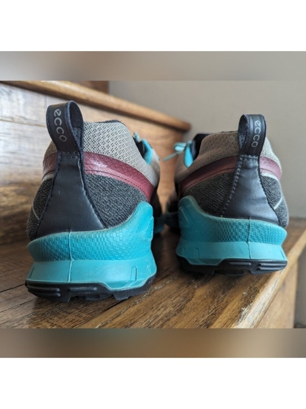 Ecco Men's Biom Trail Running Shoe men's Gray Teal & OfRed size 46 - Picture 6 of 15